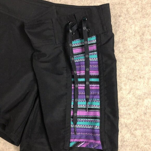 Athleta Boardshorts Swim Striped Stretchy Beach Walking Pocket Size 6 Athletic - Picture 2 of 12